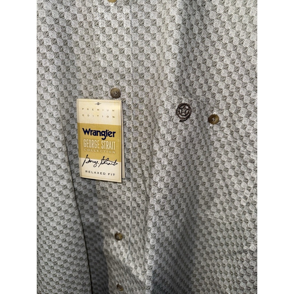 WRANGLER Men's Shirt George Strait Western Cowboy Rodeo Button Gray NEW Size XLT - Picture 3 of 7
